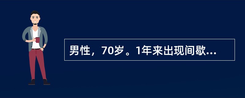 男性，70岁。1年来出现间歇性无痛性全程肉眼血尿，终末加重。近半年来出现尿频，尿痛，3个月来耻骨后痛。该病人最可能的医疗诊断是