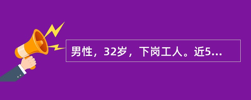 男性，32岁，下岗工人。近5个月来觉得邻居都在议论他，常不怀好意地盯着他，有时对着窗外大骂，自语、自笑，整天闭门不出，拨"110"电话要求保护。该病例最可能的诊断是