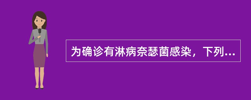 为确诊有淋病奈瑟菌感染，下列哪项检查为诊断的金标准