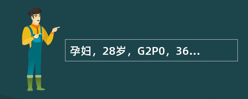 孕妇，28岁，G2P0，36周妊娠，重度子痫前期。摔倒3h后自觉下腹不适，有少量阴道流血而入院。查体：宫缩30s/min，强度弱，子宫底高度33cm，软，子宫右侧有轻度局限性压痛，估计胎儿体重3000