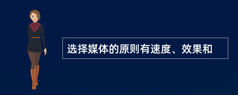 选择媒体的原则有速度、效果和