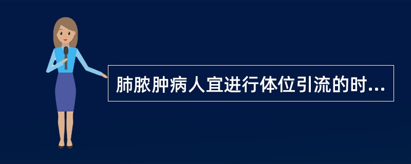 肺脓肿病人宜进行体位引流的时间是