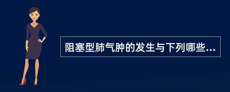 阻塞型肺气肿的发生与下列哪些因素有关