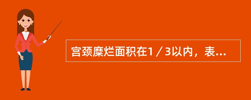 宫颈糜烂面积在1／3以内，表面呈细颗粒状凹凸不平，诊断为宫颈糜烂