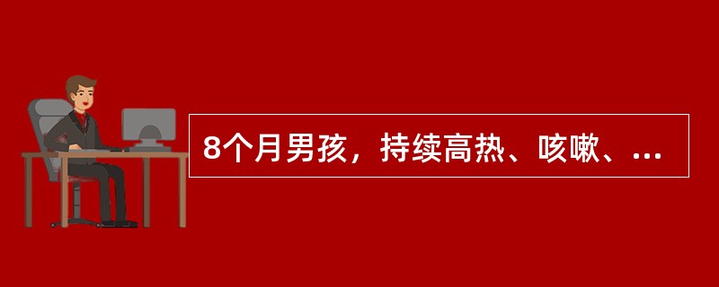 8个月男孩，持续高热、咳嗽、喘憋12天，加重3天，嗜睡，抽风2次，昏迷抢救无效死亡，胸片左肺下呈大片状阴影。尸检:病理所见为支气管和肺泡间质炎，病灶互相融合，气管支气管上皮广泛坏死，支气管管腔闭塞，肺