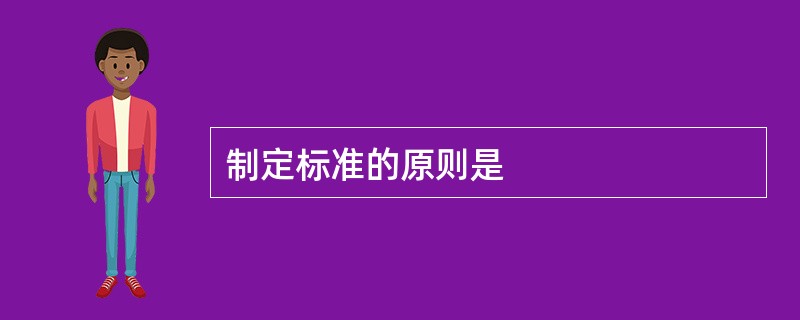 制定标准的原则是