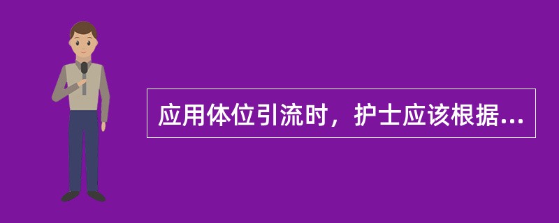 应用体位引流时，护士应该根据受侵的部位安置病人体位。引流左上叶尖段时，应指示病人