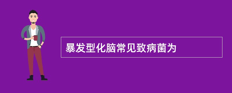 暴发型化脑常见致病菌为