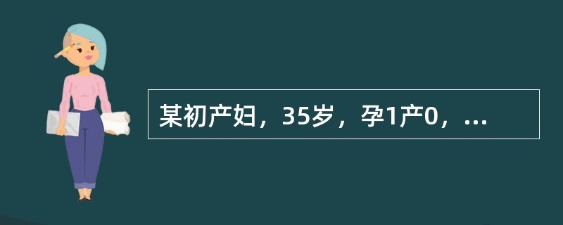 某初产妇，35岁，孕1产0，平素月经规律，周期为28~30天，持续3~5天，末次月经为1月20日，于今晨上楼时，突感有一股液体自阴道流出，来院检查发现，仍有阴道流液，液体pH值为7.0，干燥后可见羊齿