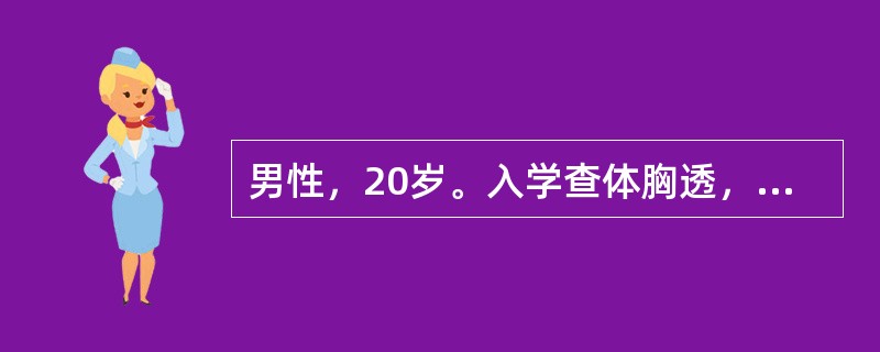 男性，20岁。入学查体胸透，发现左侧胸腔第6胸椎旁有直径约6cm圆形肿块影。最可能的诊断是