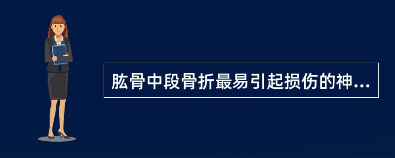 肱骨中段骨折最易引起损伤的神经是