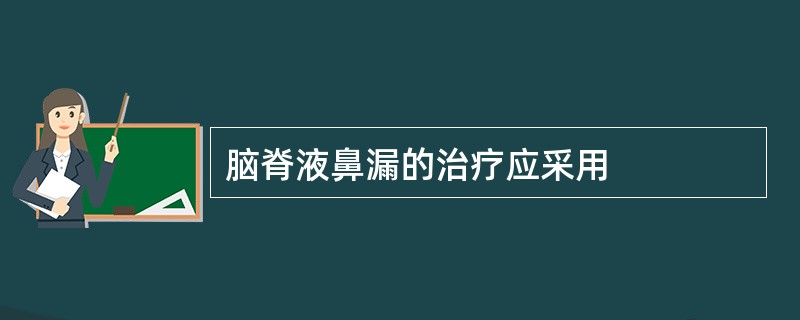 脑脊液鼻漏的治疗应采用