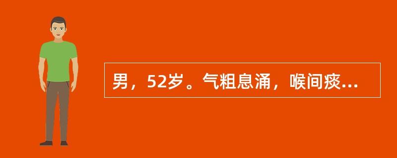 男，52岁。气粗息涌，喉间痰鸣如吼，痰白质黏，难以咳出，烦闷不安，口苦，口渴喜饮，舌红苔黄，脉滑数。此时应选用何方治疗