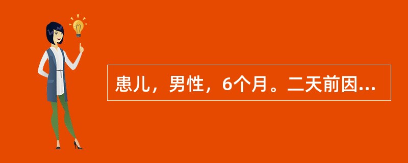 患儿，男性，6个月。二天前因乳食不节而开始不思乳食，肚胀，烦躁，哭闹，夜睡不安，伴呕吐二次，腹泻日行3～4次，为稀水样便，吐泻物为酸臭乳片，查：患儿脘腹胀满，按之哭闹，掌心发热，舌淡红，苔厚腻，脉弦滑