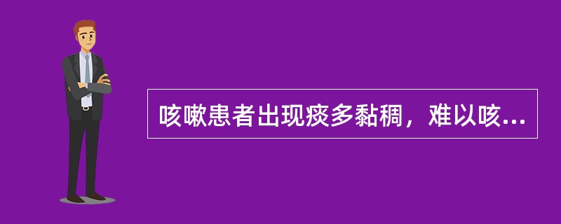 咳嗽患者出现痰多黏稠，难以咳出时护治措施不包括(　　)。