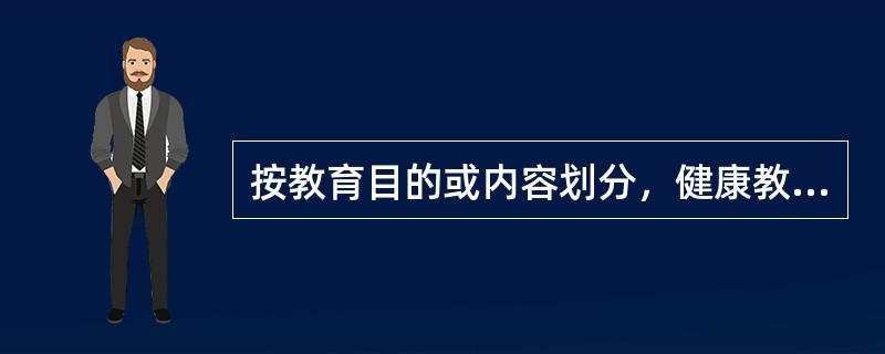 按教育目的或内容划分，健康教育的内容不包括