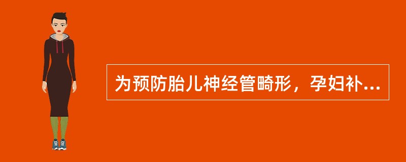 为预防胎儿神经管畸形，孕妇补充叶酸的有效时机是