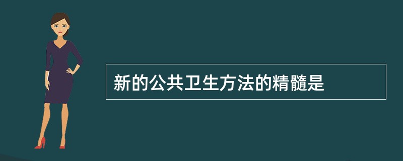 新的公共卫生方法的精髓是