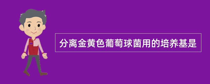 分离金黄色葡萄球菌用的培养基是