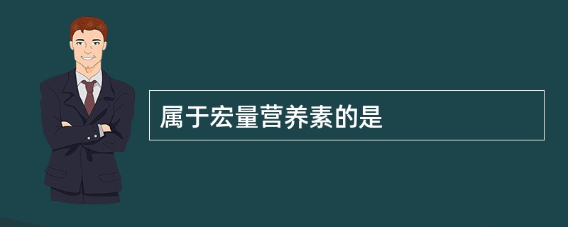 属于宏量营养素的是