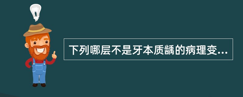 下列哪层不是牙本质龋的病理变化（）