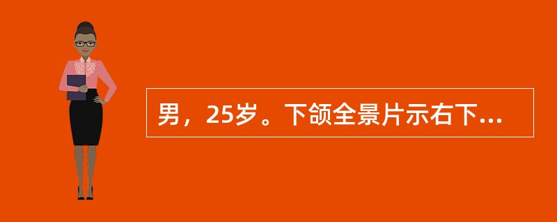 男，25岁。下颌全景片示右下颌第三磨牙低位阻生，检查见牙冠大部分被骨及软组织覆盖，作口内切口时，附加（）