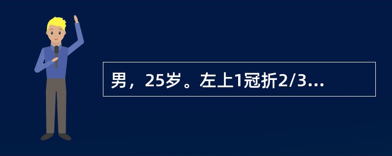 男，25岁。左上1冠折2/3，根管治疗情况良好，咬合紧，最适宜的修复方法是（）