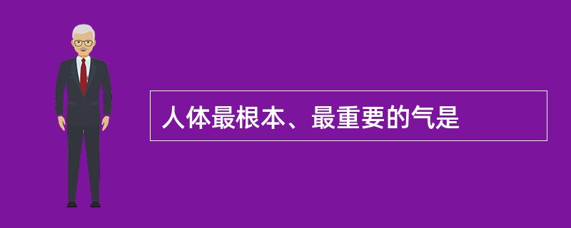 人体最根本、最重要的气是