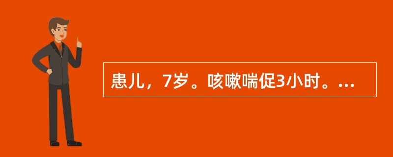 患儿，7岁。咳嗽喘促3小时。证见恶寒发热，咳嗽，喘促气急，喉间痰鸣，鼻塞，流清涕，咯痰黄稠，烦躁，口渴，大便干，舌红，苔白，脉浮紧。治疗首选方