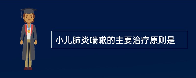 小儿肺炎喘嗽的主要治疗原则是