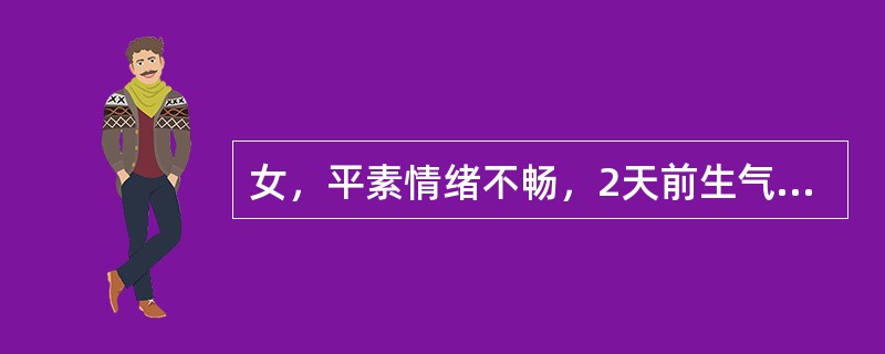 女，平素情绪不畅，2天前生气后出现胁肋胀痛，走窜不定，胸闷喜太息，纳食减少，嗳气频作，舌苔薄白，脉弦。此证应选用