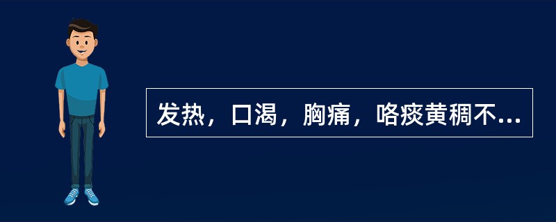 发热，口渴，胸痛，咯痰黄稠不爽，舌红，苔黄，脉滑数。风温证属