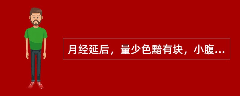 月经延后，量少色黯有块，小腹胀甚而痛，婚后年余未孕。可诊断为(　　)。
