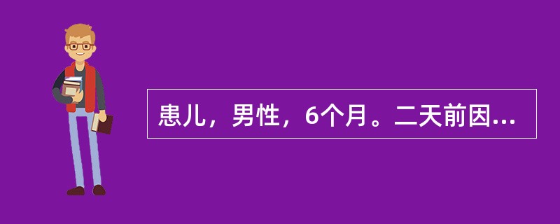 患儿，男性，6个月。二天前因乳食不节而开始不思乳食，肚胀，烦躁，哭闹，夜睡不安，伴呕吐二次，腹泻日行3～4次，为稀水样便，吐泻物为酸臭乳片，查：患儿脘腹胀满，按之哭闹，掌心发热，舌淡红，苔厚腻，脉弦滑