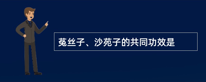 菟丝子、沙苑子的共同功效是