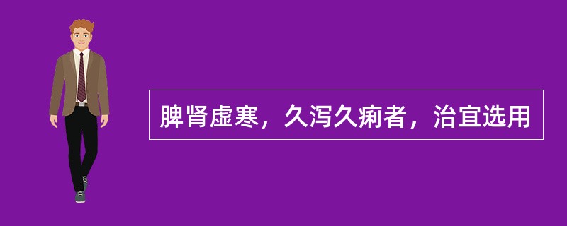 脾肾虚寒，久泻久痢者，治宜选用