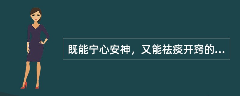 既能宁心安神，又能祛痰开窍的药物是