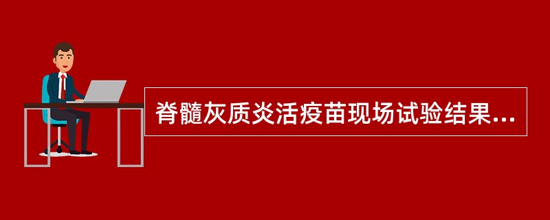 脊髓灰质炎活疫苗现场试验结果表明：接种疫苗组儿童脊髓灰质炎的发病率是16／10万，接受安慰剂组儿童的发病率是57／10万，因此该疫苗的效果指数是