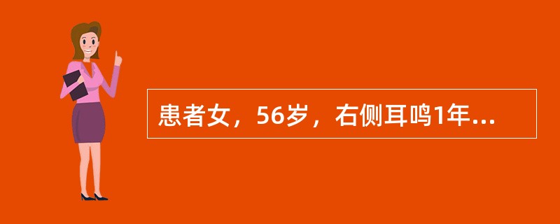 患者女，56岁，右侧耳鸣1年，听力下降3个月。最可能的诊断为(提示CT显示内耳道增宽，如下图。)<img border="0" style="width: 183p