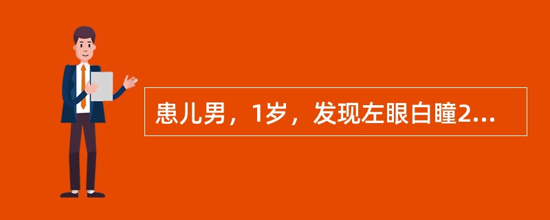 患儿男，1岁，发现左眼白瞳2个月，头部CT显示如下图。<img src="https://img.zhaotiba.com/fujian/20220729/q4lzxy1vqhf.pn