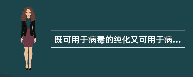 既可用于病毒的纯化又可用于病毒悬液中感染病毒含量的测定的实验技术是