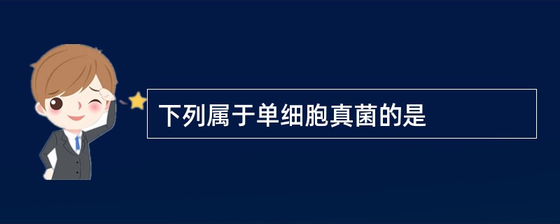 下列属于单细胞真菌的是