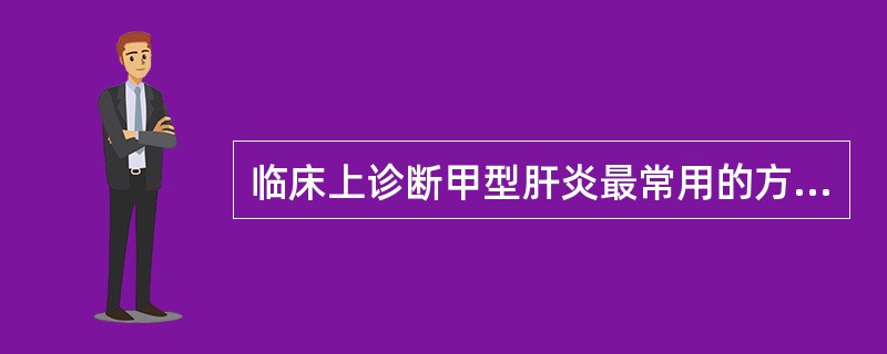 临床上诊断甲型肝炎最常用的方法是：