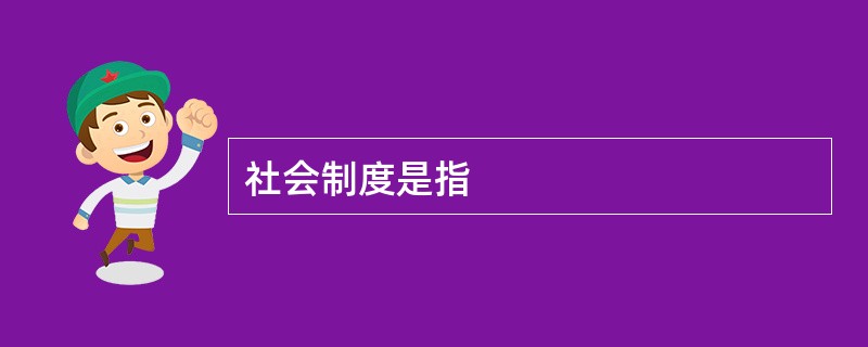 社会制度是指