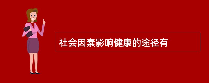 社会因素影响健康的途径有