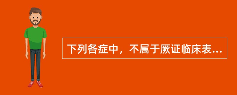 下列各症中，不属于厥证临床表现的是：
