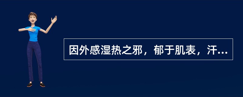 因外感湿热之邪，郁于肌表，汗出不彻而发，见于湿温病的皮肤损伤表现，称为