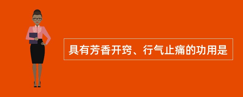 具有芳香开窍、行气止痛的功用是