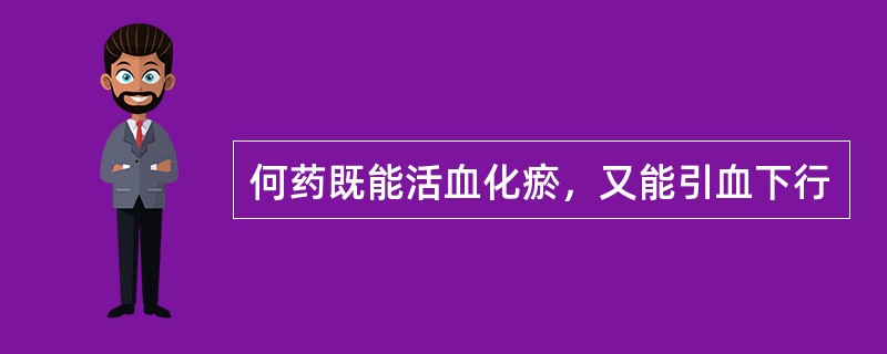 何药既能活血化瘀，又能引血下行