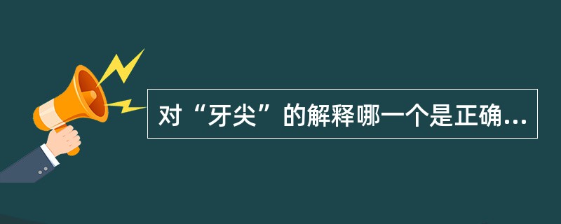 对“牙尖”的解释哪一个是正确的（）